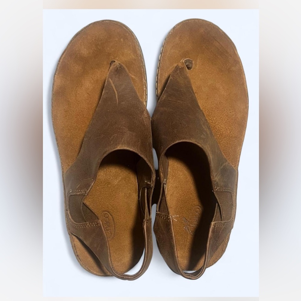Oppo Tan Leather Flip-Flops
